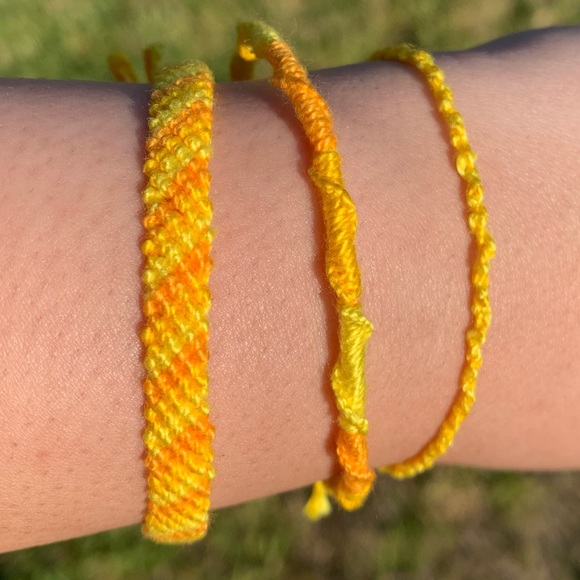 3 Woven Friendship Bracelets (Yellow) - Picture 4 of 8